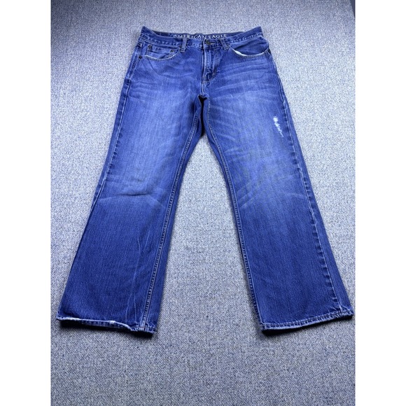 American Eagle Outfitters Other - American Eagle Jeans Mens 34x30 Bootcut Medium Wash Blue Denim Distressed Pants‎